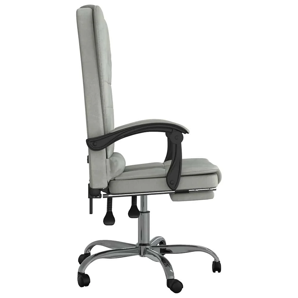 Fauteuil de massage inclinable de bureau 63 x 56 x 122 cm gris clair velours – vue de dessus