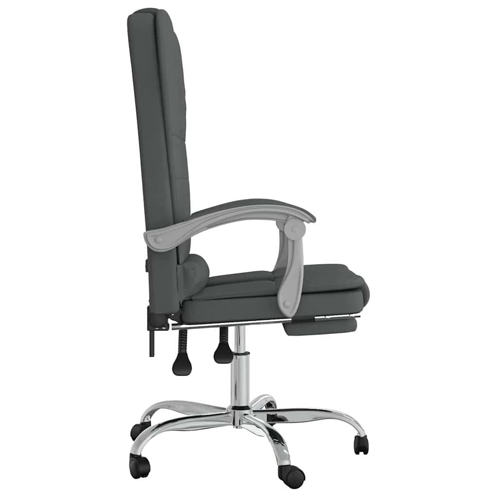 Fauteuil de massage inclinable de bureau 63 x 56 x 122 cm gris foncé tissu – vue de dessus