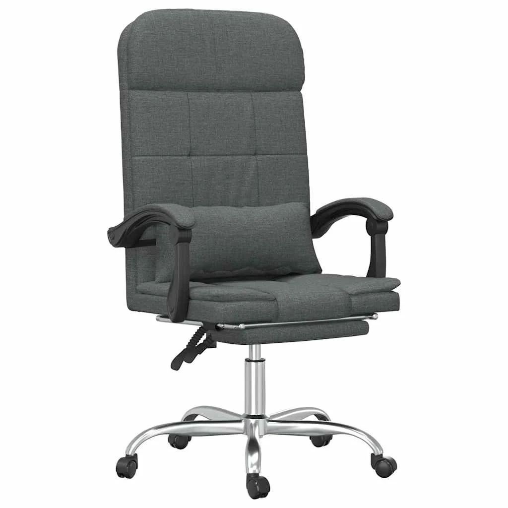 Fauteuil de massage inclinable de bureau 63 x 56 x 122 cm gris foncé tissu – modèle 2 – vue de face