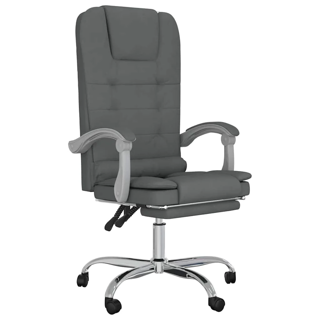 Fauteuil de massage inclinable de bureau 63 x 56 x 122 cm gris foncé tissu – vue de face