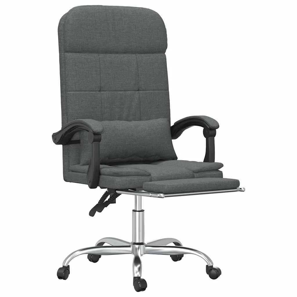 Fauteuil de massage inclinable de bureau 63 x 56 x 122 cm gris foncé tissu – modèle 2 – vue de détail