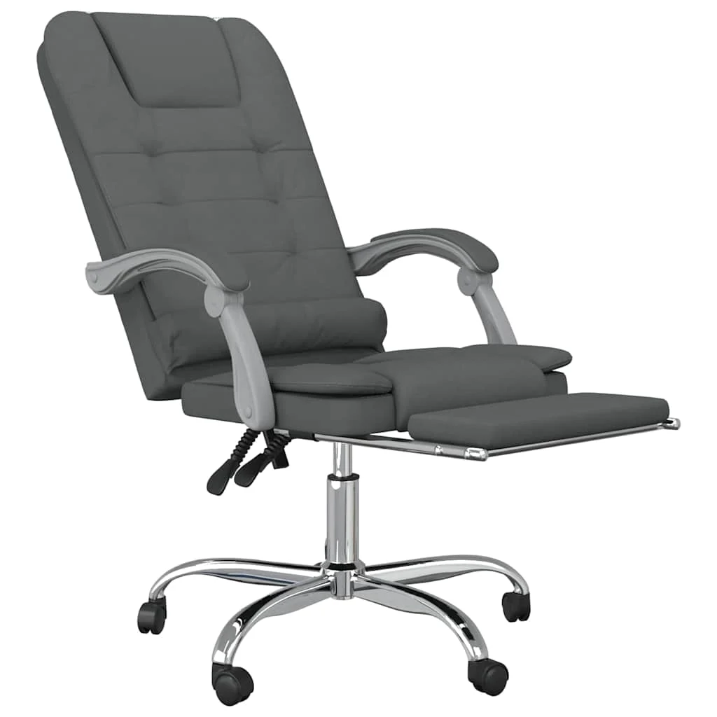 Fauteuil de massage inclinable de bureau 63 x 56 x 122 cm gris foncé tissu – vue de détail