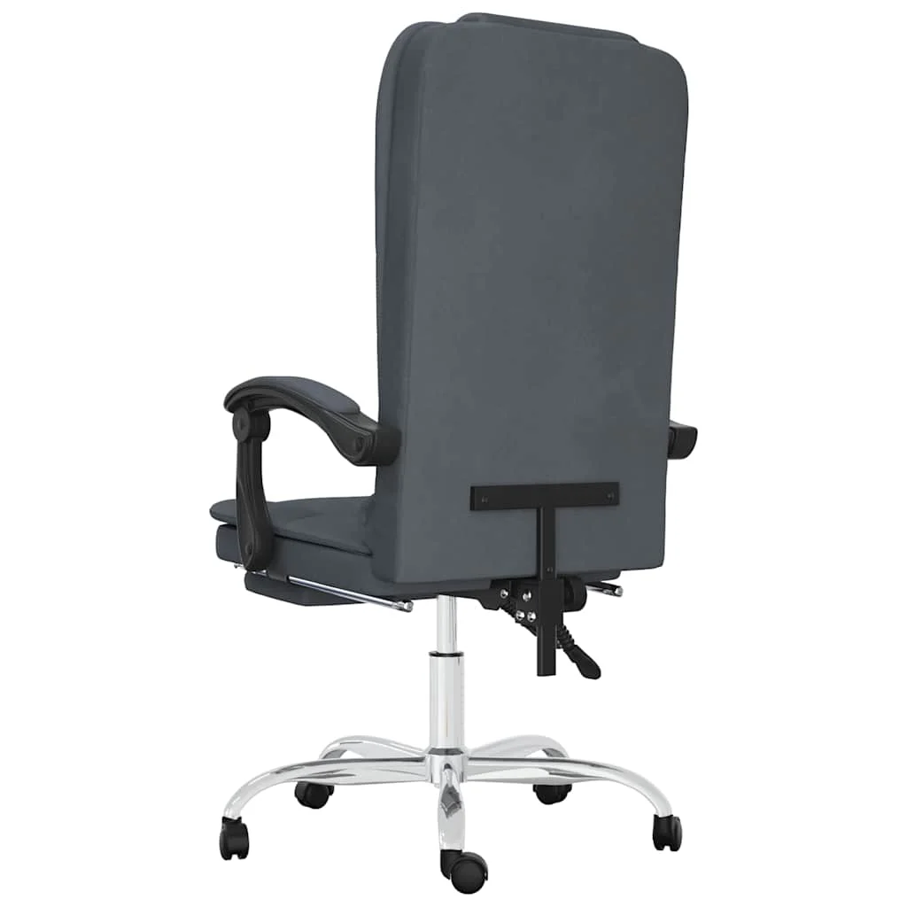 Fauteuil de massage inclinable de bureau 63 x 56 x 122 cm gris foncé velours – vue en situation