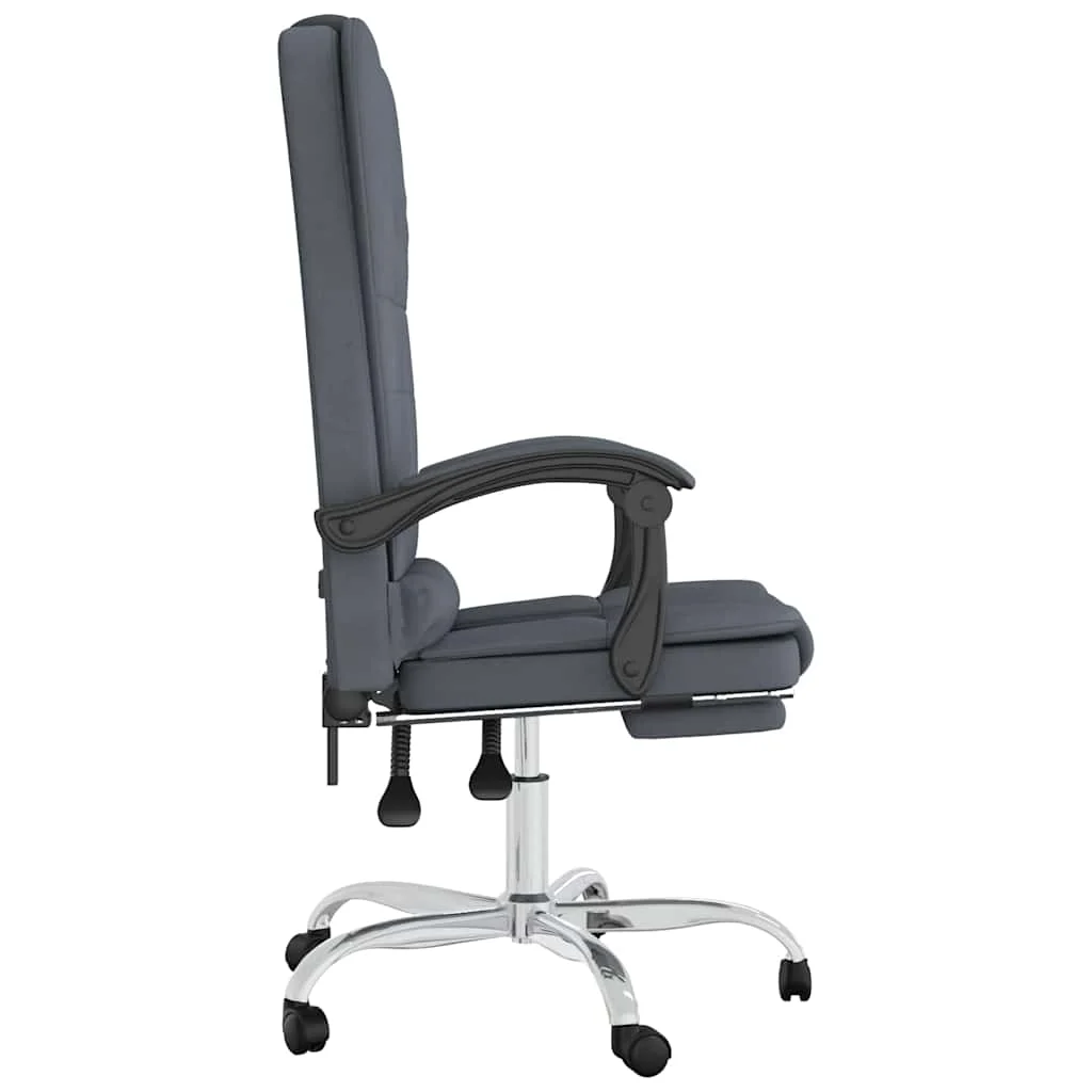 Fauteuil de massage inclinable de bureau 63 x 56 x 122 cm gris foncé velours – vue de dessus