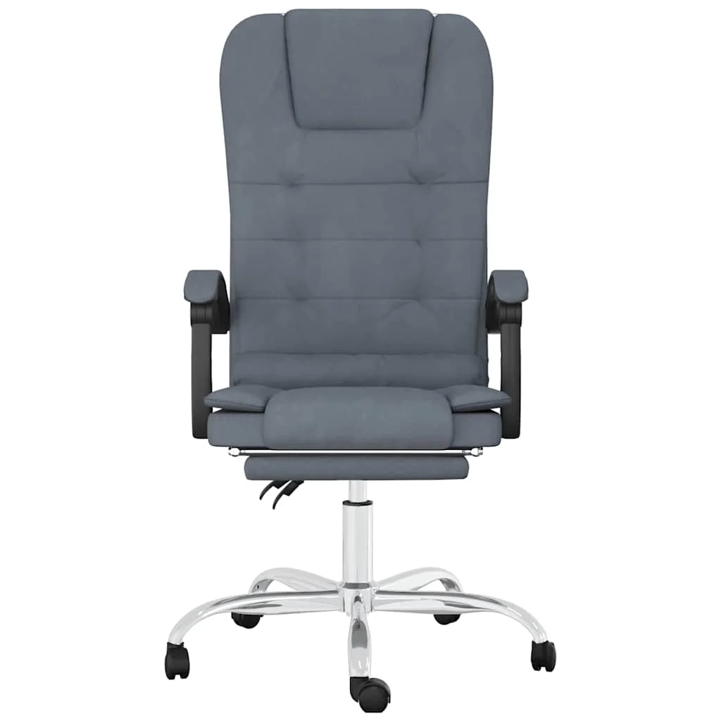Fauteuil de massage inclinable de bureau 63 x 56 x 122 cm gris foncé velours – vue de côté