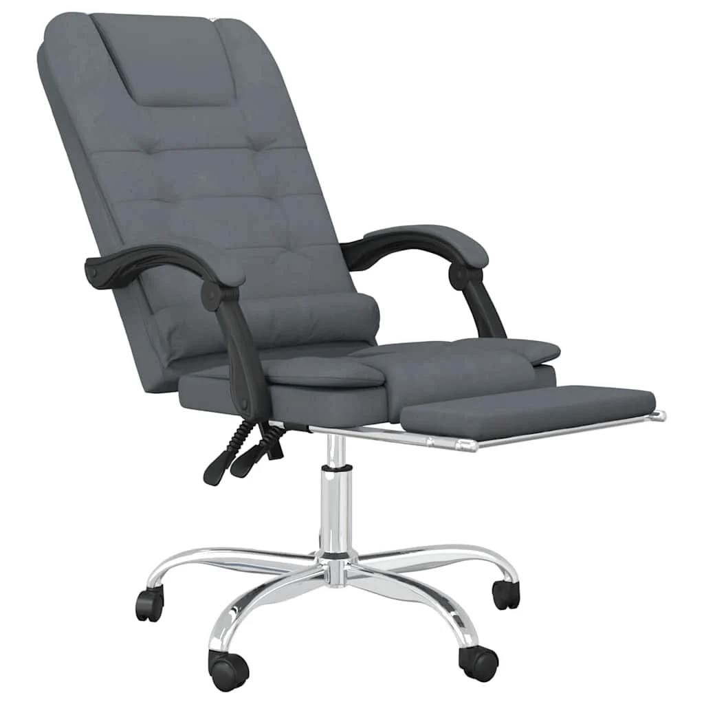 Fauteuil de massage inclinable de bureau 63 x 56 x 122 cm gris foncé velours – vue de détail