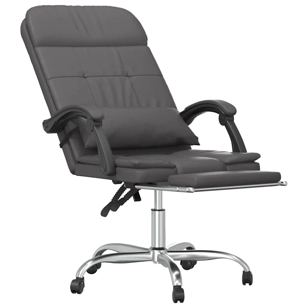 Fauteuil de massage inclinable de bureau 63 x 56 x 122 cm gris similicuir – modèle 2 – vue en situation