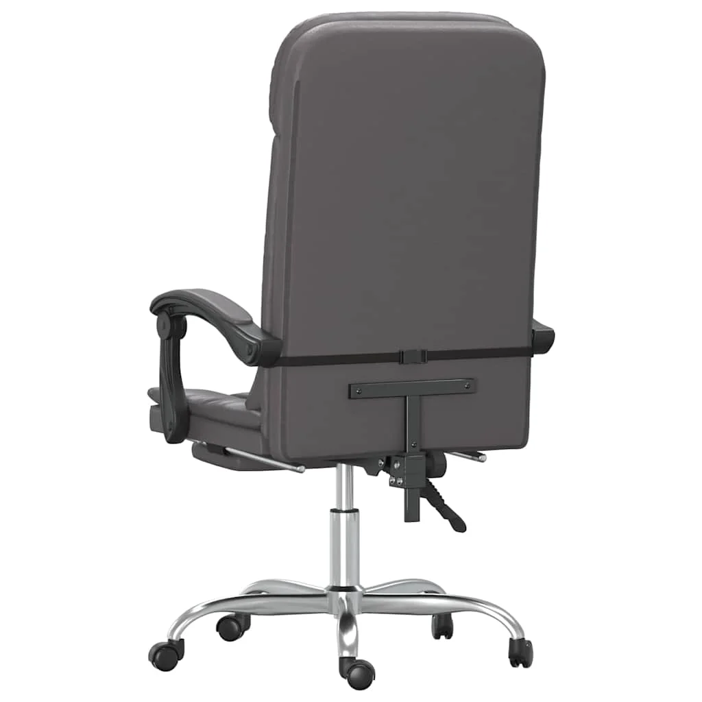 Fauteuil de massage inclinable de bureau 63 x 56 x 122 cm gris similicuir – modèle 2 – vue de dessus