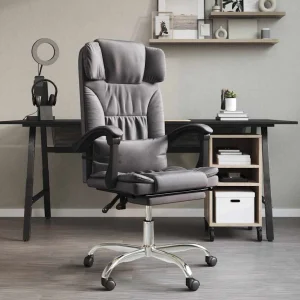 Fauteuil de massage inclinable de bureau 63 x 56 x 122 cm gris similicuir – modèle 5 – vue d’ensemble