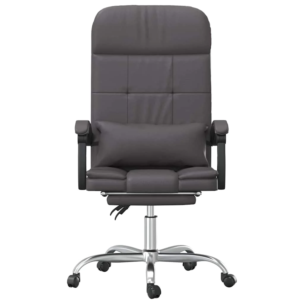 Fauteuil de massage inclinable de bureau 63 x 56 x 122 cm gris similicuir – modèle 2 – vue de côté