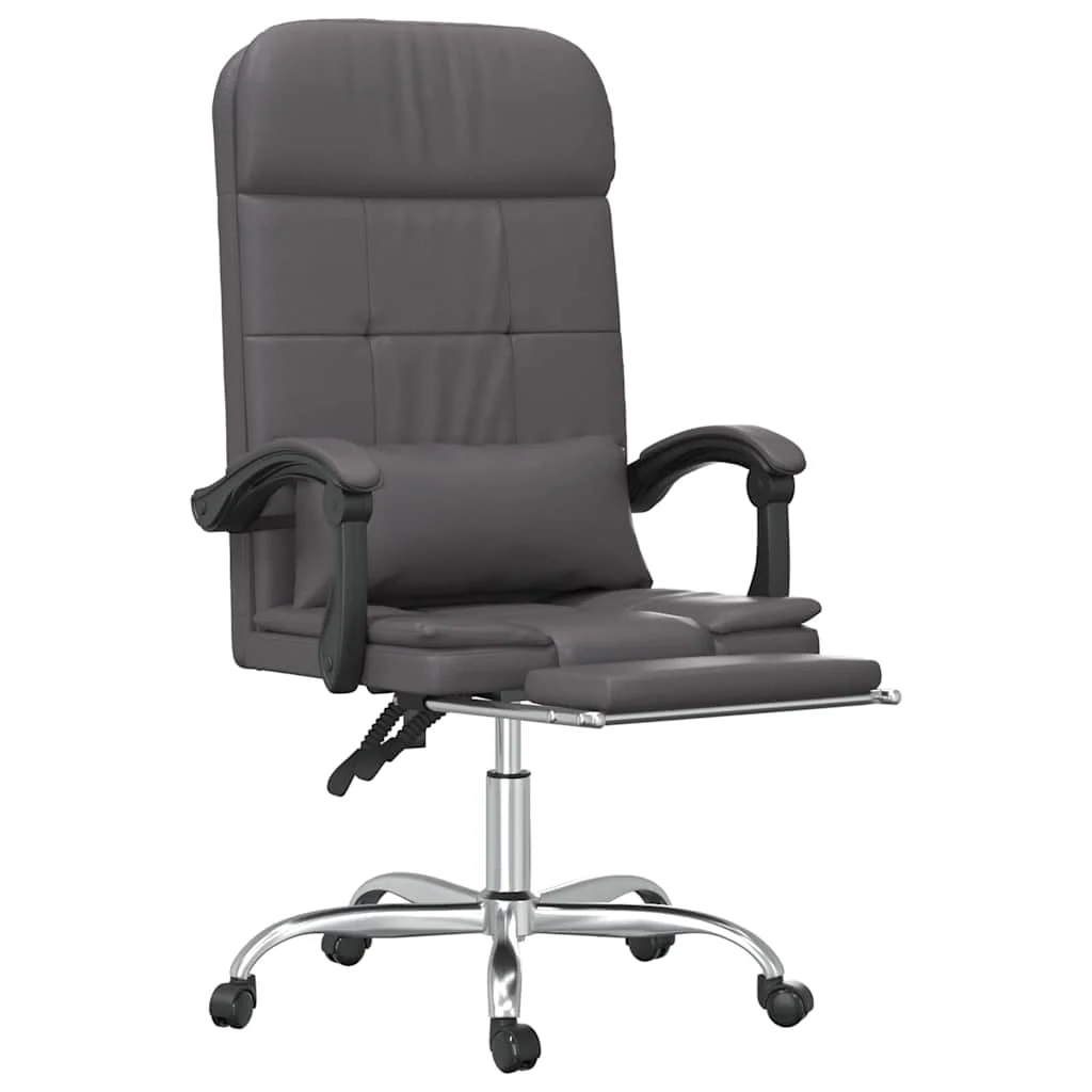 Fauteuil de massage inclinable de bureau 63 x 56 x 122 cm gris similicuir – modèle 2 – vue de détail