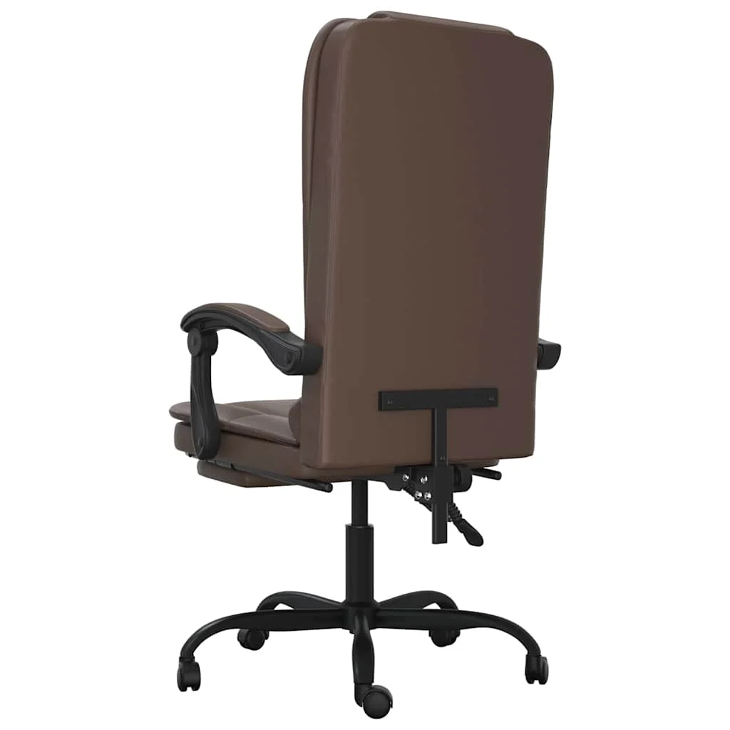 Fauteuil de massage inclinable de bureau 63 x 56 x 122 cm marron similicuir – vue en situation
