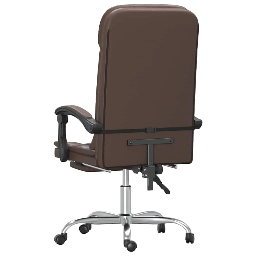 Fauteuil de massage inclinable de bureau 63 x 56 x 122 cm marron similicuir – modèle 2 – vue de dessus