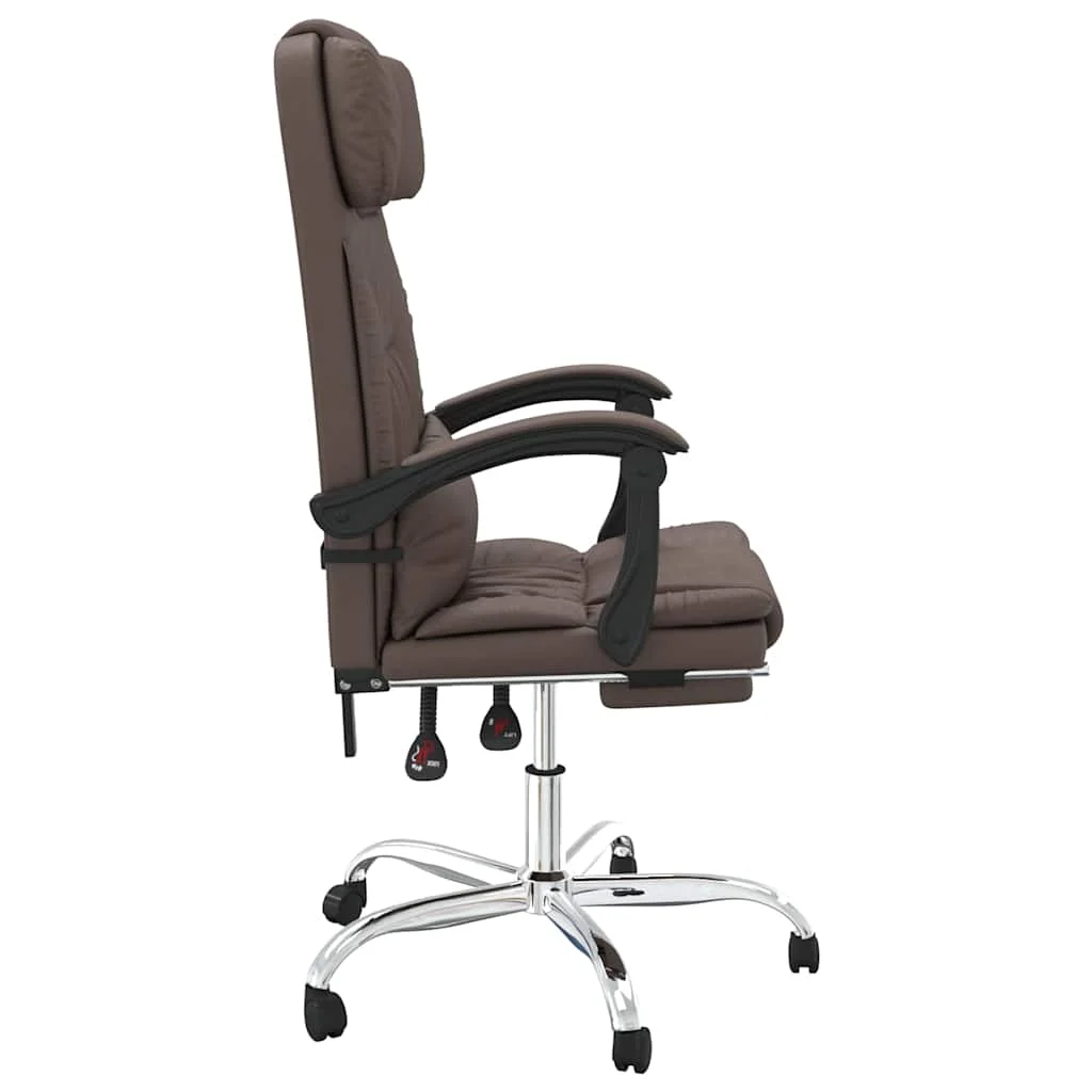 Fauteuil de massage inclinable de bureau 63 x 56 x 122 cm marron similicuir – modèle 3 – vue de dessus