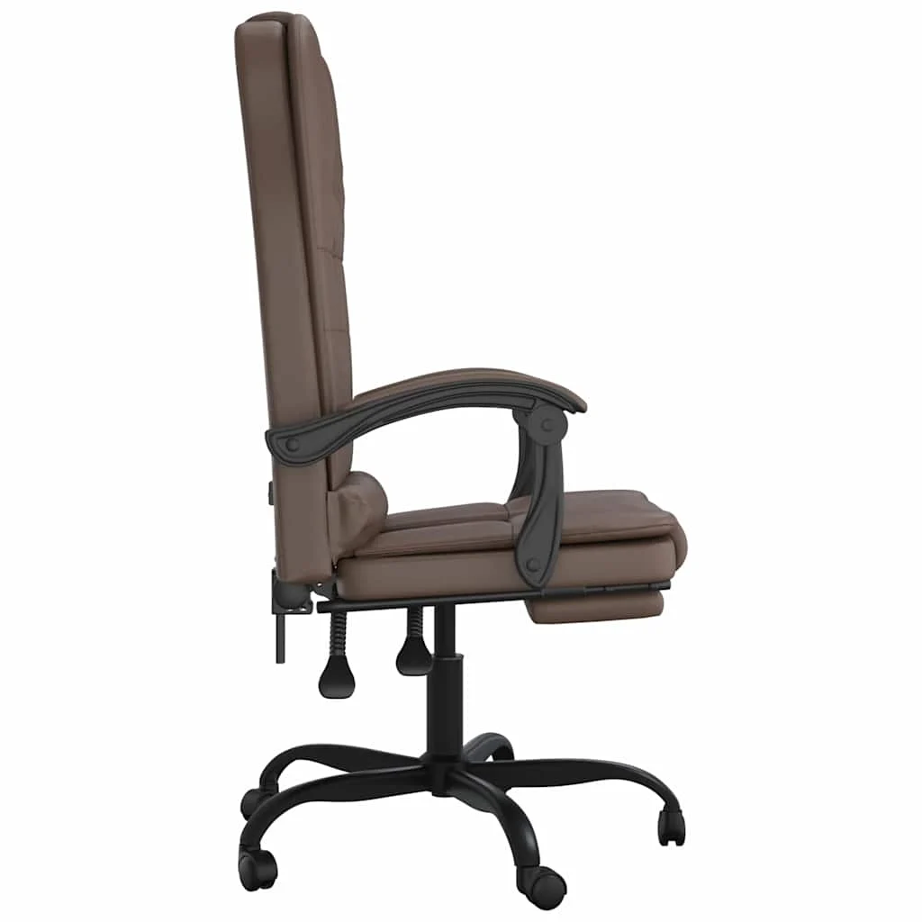 Fauteuil de massage inclinable de bureau 63 x 56 x 122 cm marron similicuir – vue de dessus