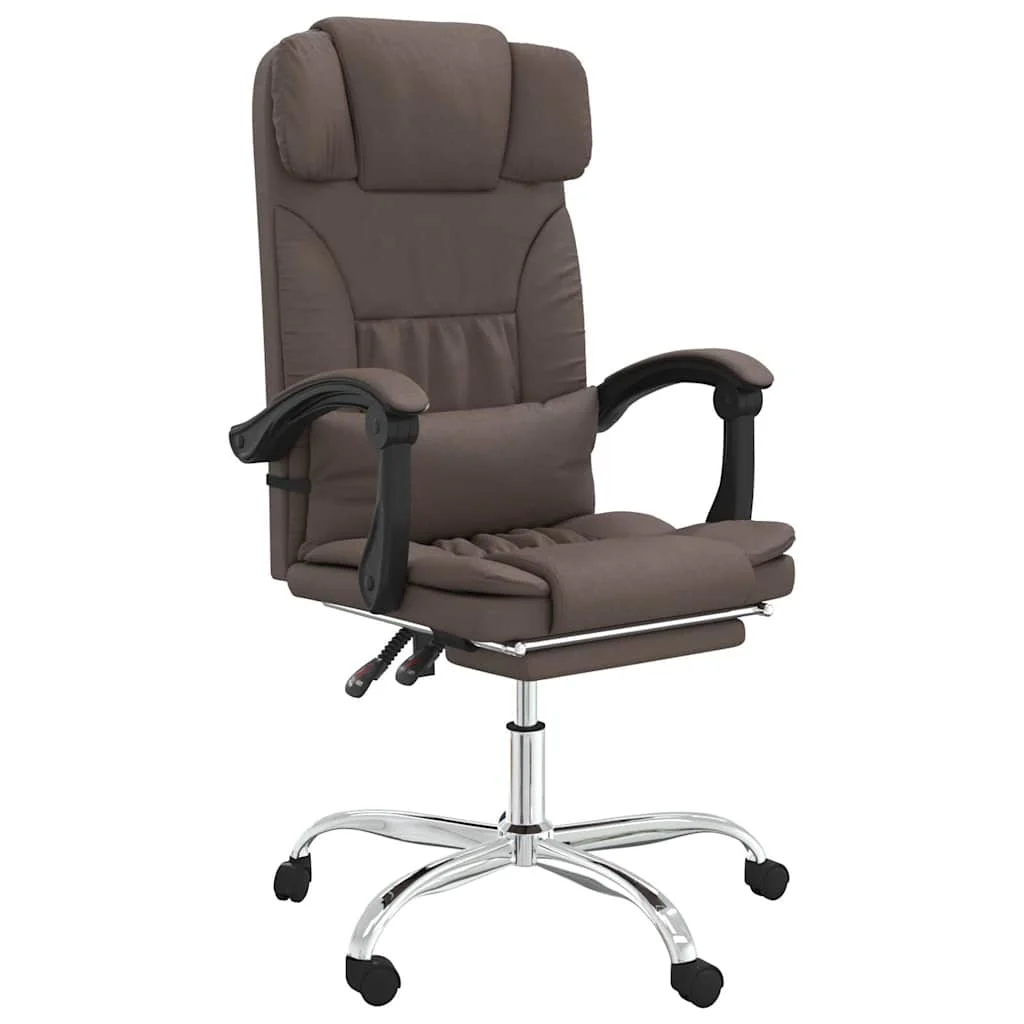 Fauteuil de massage inclinable de bureau 63 x 56 x 122 cm marron similicuir – modèle 3 – vue de face