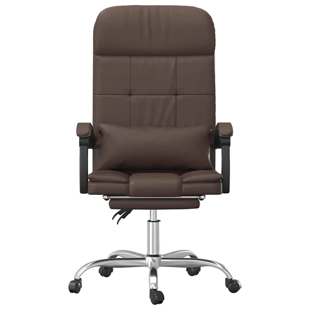 Fauteuil de massage inclinable de bureau 63 x 56 x 122 cm marron similicuir – modèle 2 – vue de côté