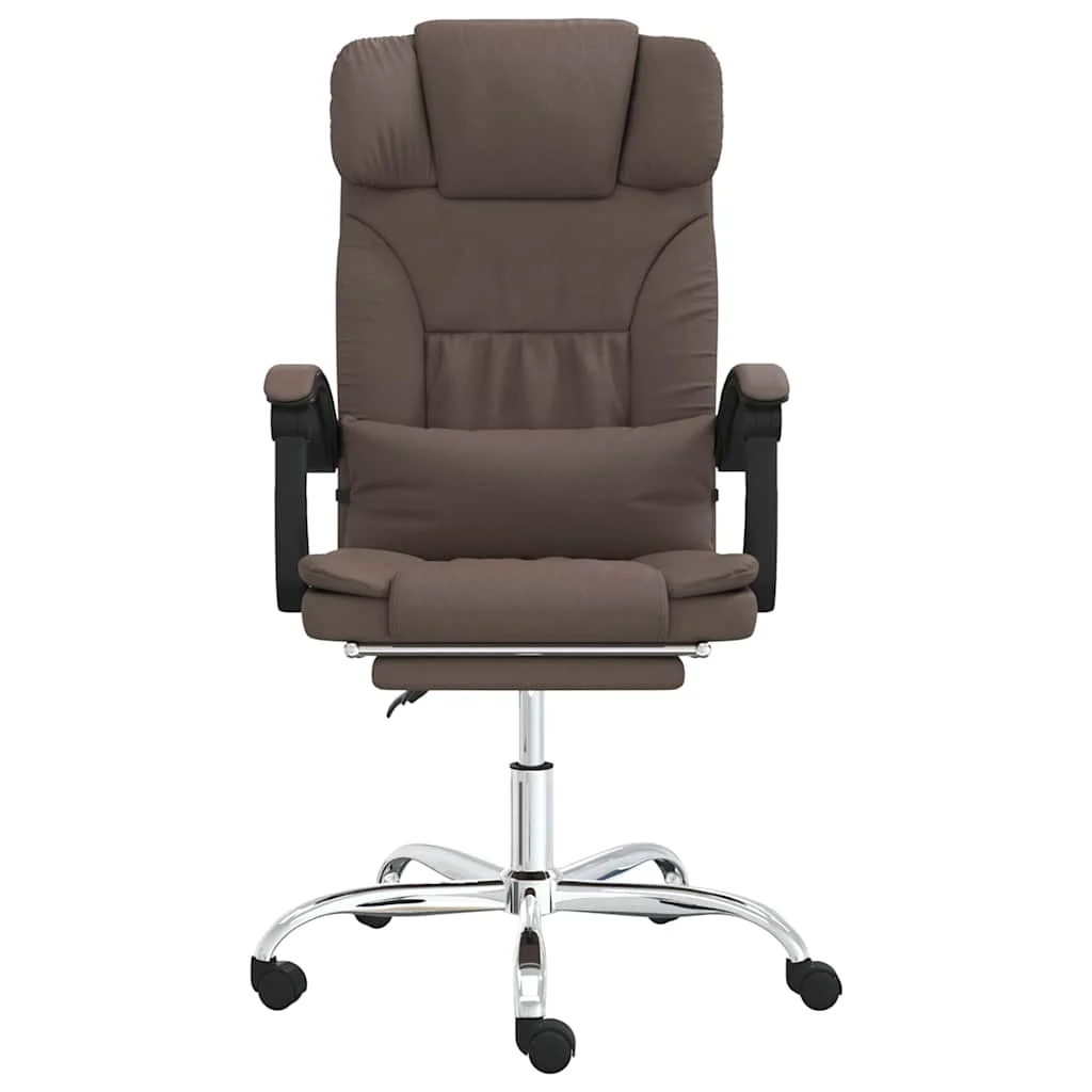 Fauteuil de massage inclinable de bureau 63 x 56 x 122 cm marron similicuir – modèle 3 – vue de côté