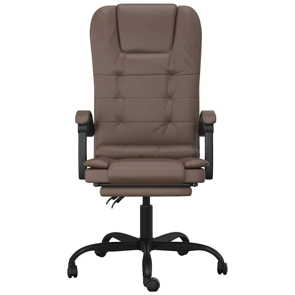 Fauteuil de massage inclinable de bureau 63 x 56 x 122 cm marron similicuir – vue de côté