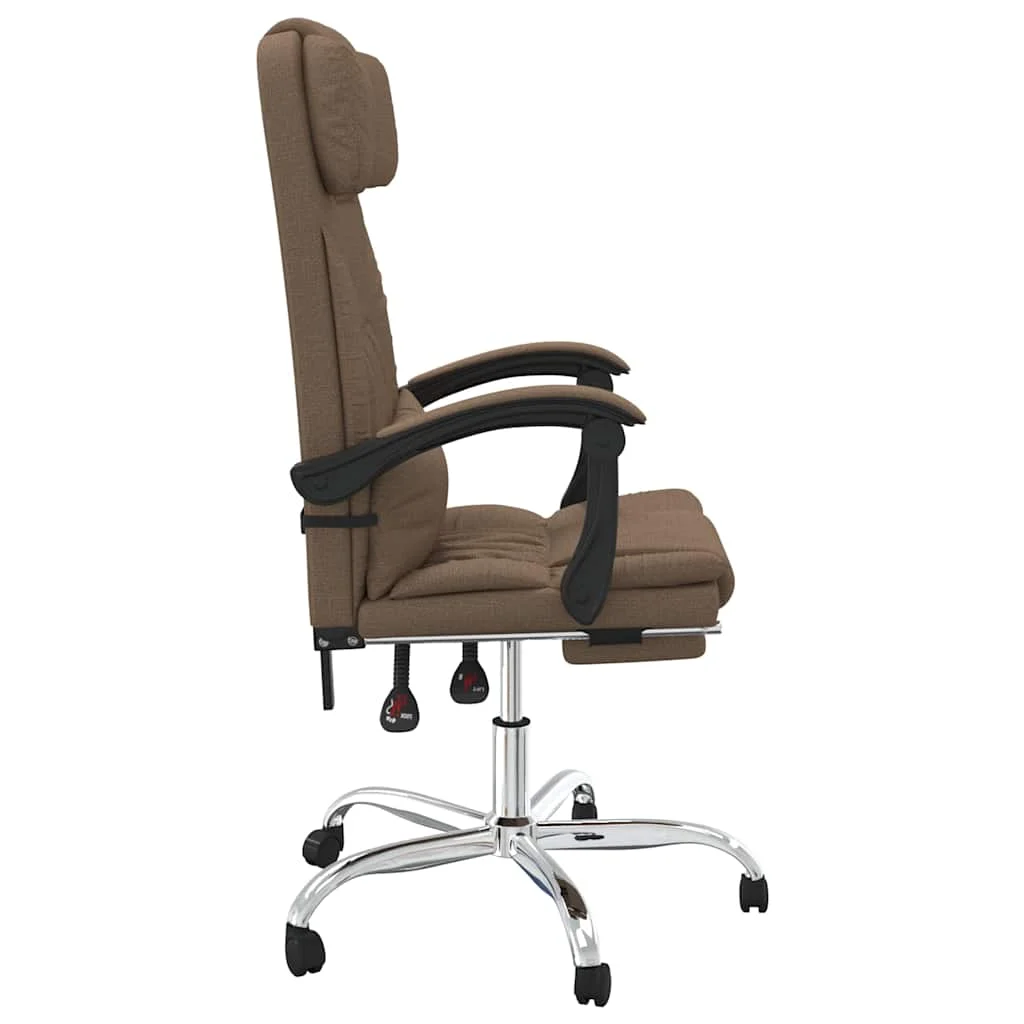Fauteuil de massage inclinable de bureau 63 x 56 x 122 cm marron tissu – modèle 3 – vue de dessus