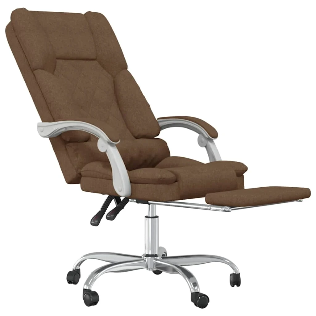 Fauteuil de massage inclinable de bureau 63 x 56 x 122 cm marron tissu – modèle 2 – vue de dessus