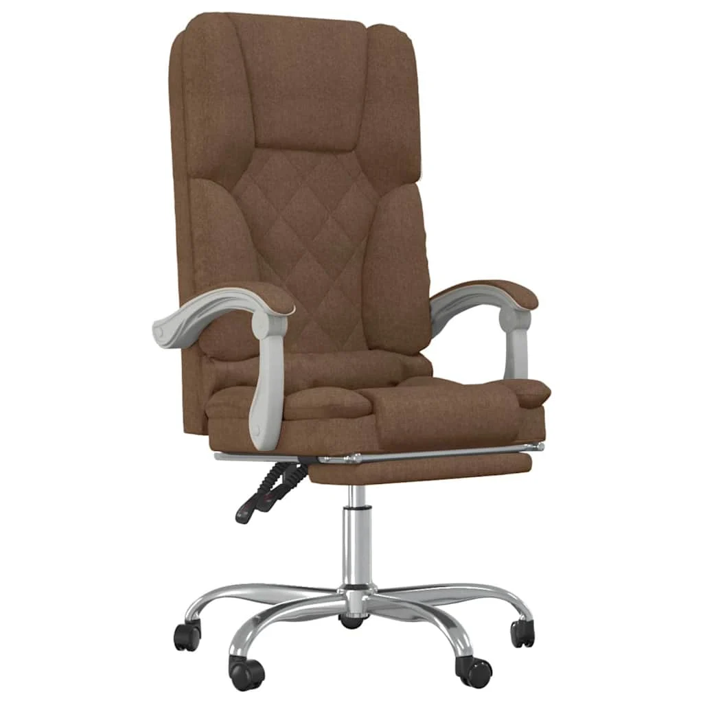 Fauteuil de massage inclinable de bureau 63 x 56 x 122 cm marron tissu – modèle 2 – vue de face
