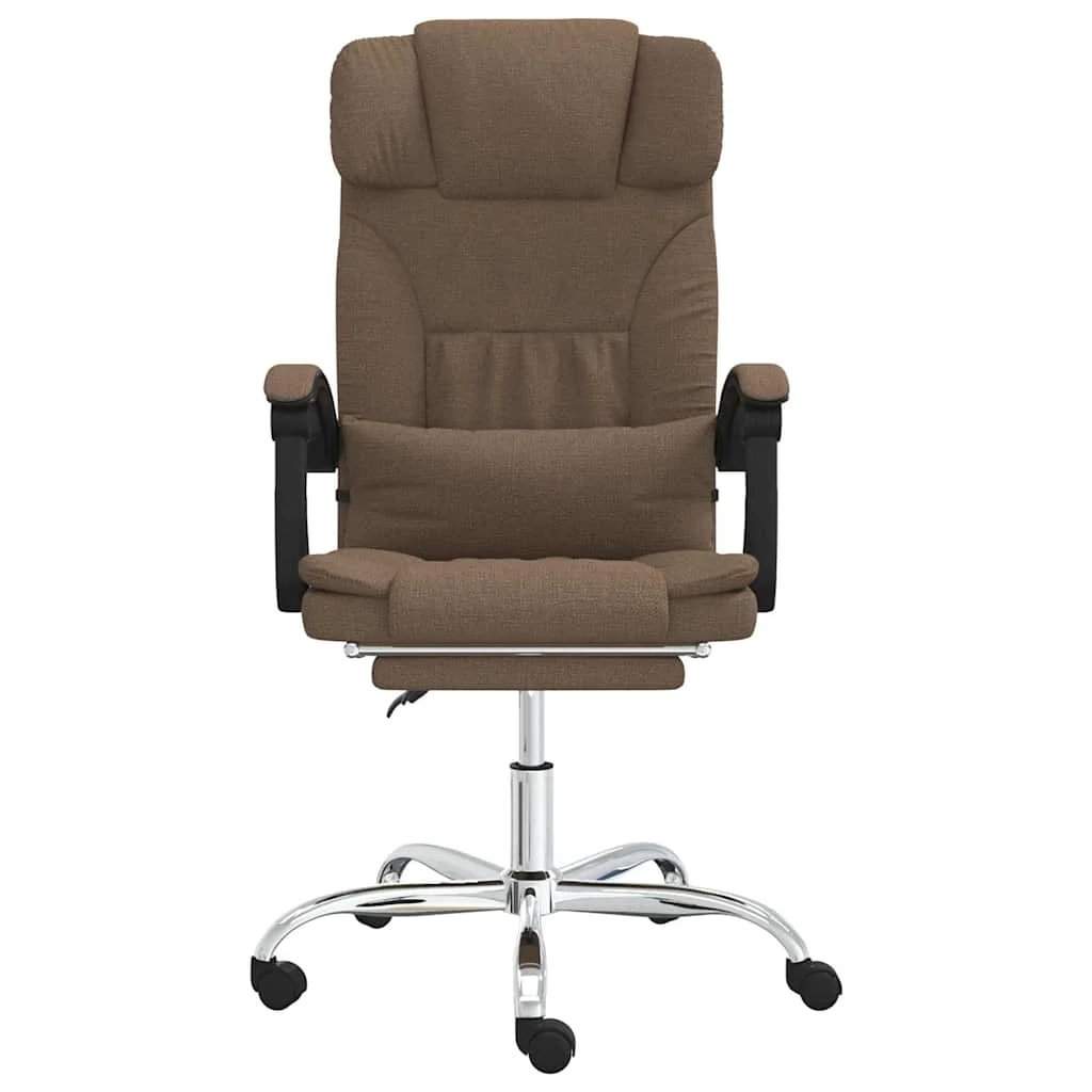 Fauteuil de massage inclinable de bureau 63 x 56 x 122 cm marron tissu – modèle 3 – vue de côté