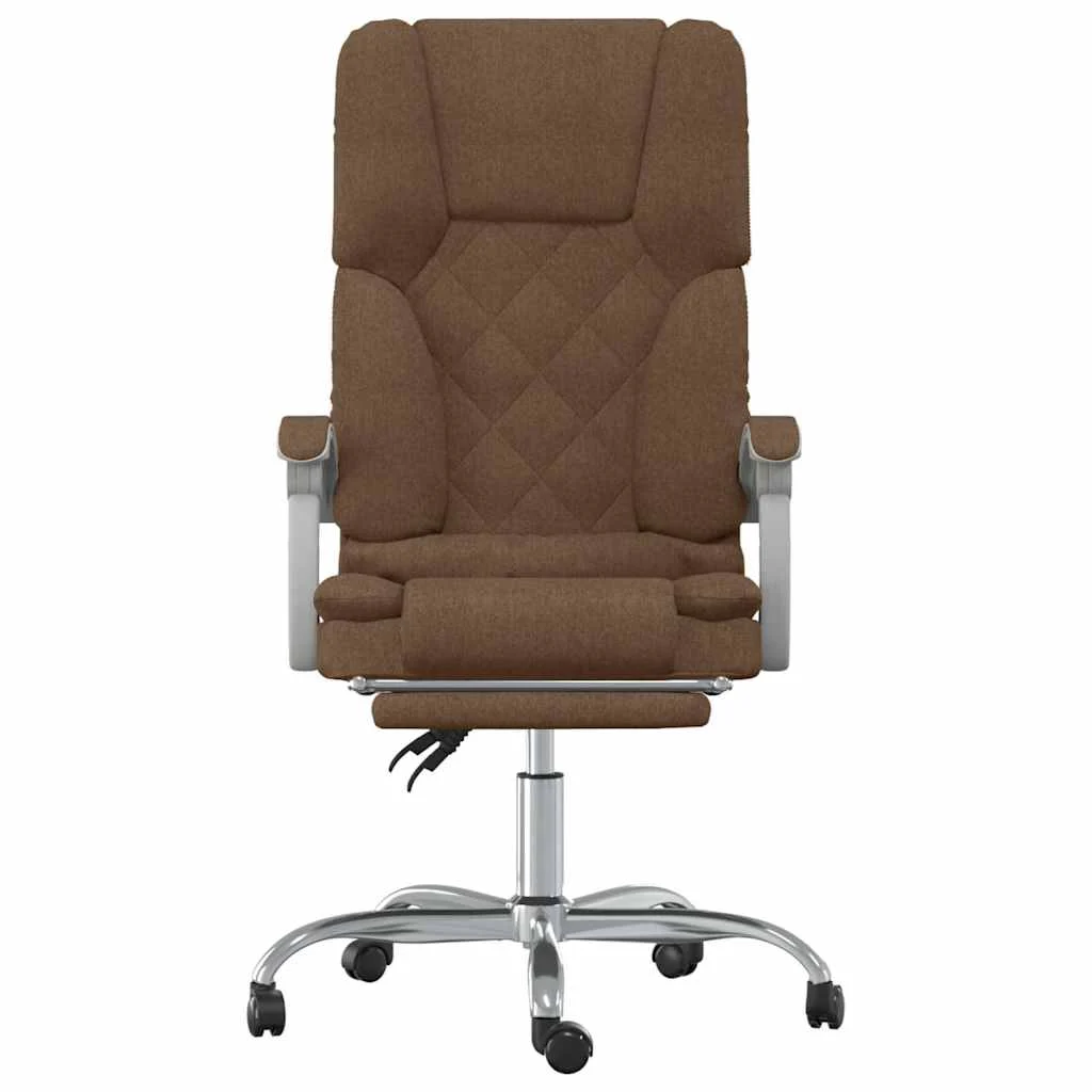 Fauteuil de massage inclinable de bureau 63 x 56 x 122 cm marron tissu – modèle 2 – vue de côté