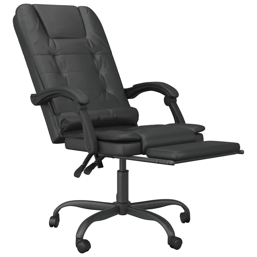 Fauteuil de massage inclinable de bureau 63 x 56 x 122 cm noir similicuir – modèle 4 – vue de dessus