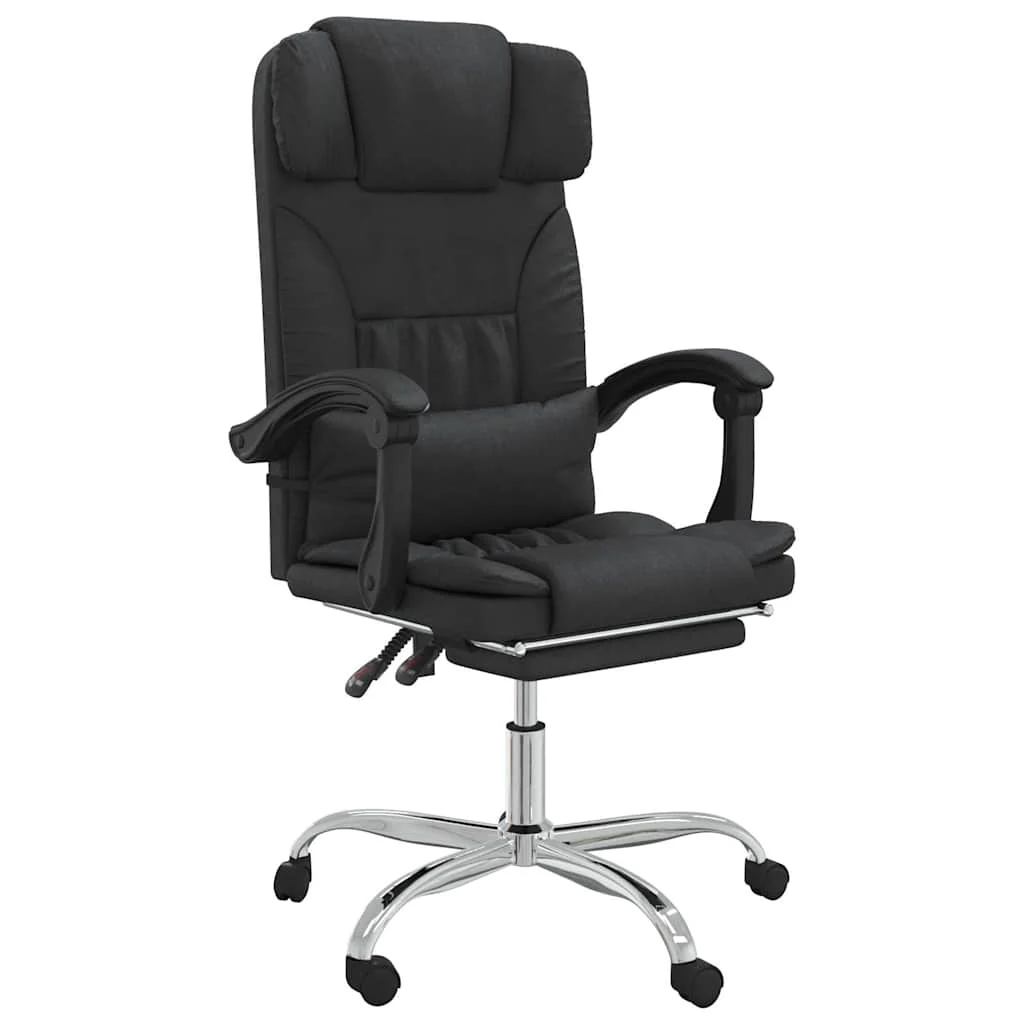 Fauteuil de massage inclinable de bureau 63 x 56 x 122 cm noir similicuir – modèle 3 – vue de face