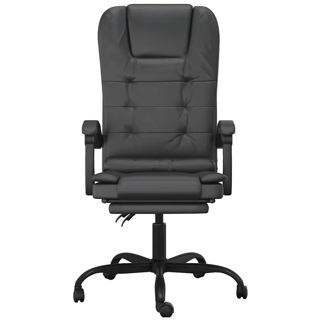 Fauteuil de massage inclinable de bureau 63 x 56 x 122 cm noir similicuir – modèle 4 – vue de côté