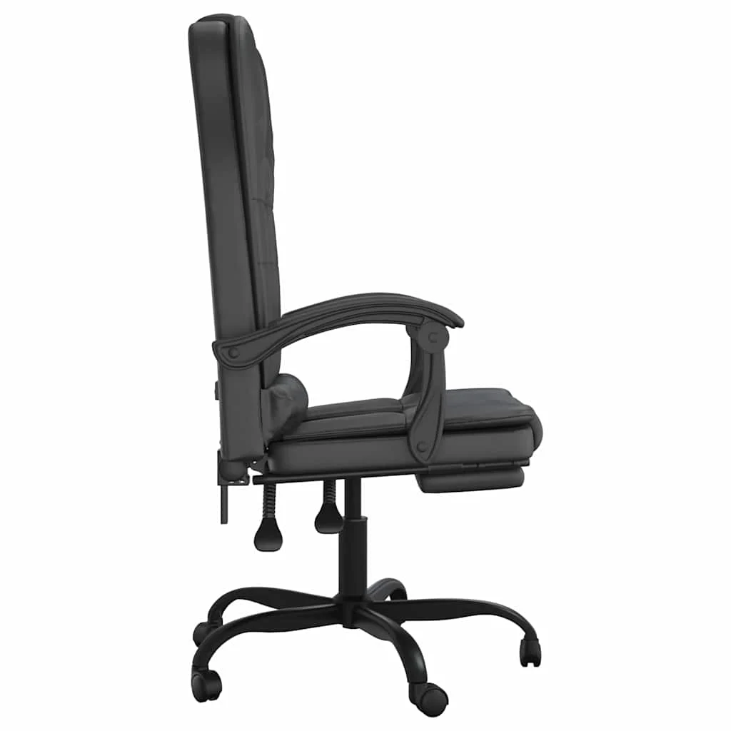 Fauteuil de massage inclinable de bureau 63 x 56 x 122 cm noir similicuir – modèle 4 – vue de détail