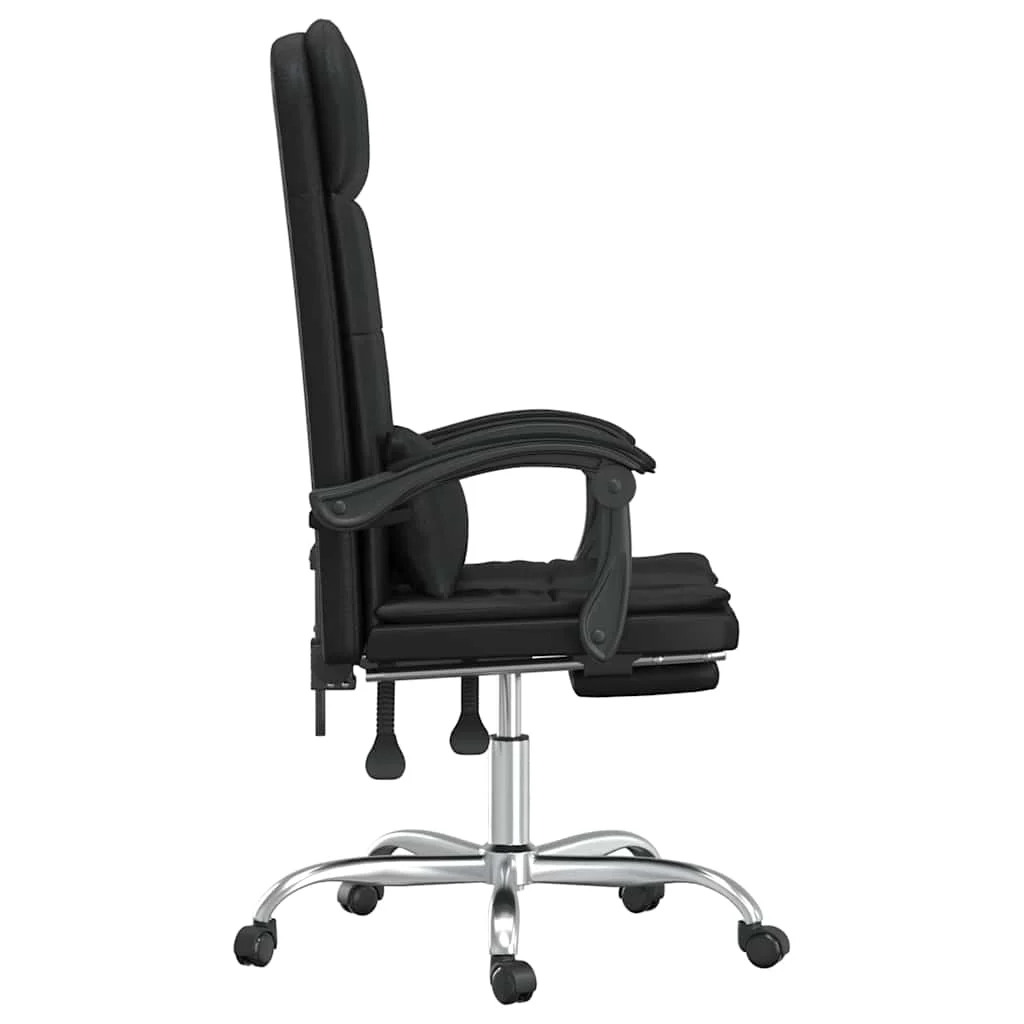 Fauteuil de massage inclinable de bureau 63 x 56 x 122 cm noir similicuir – modèle 5 – vue de détail
