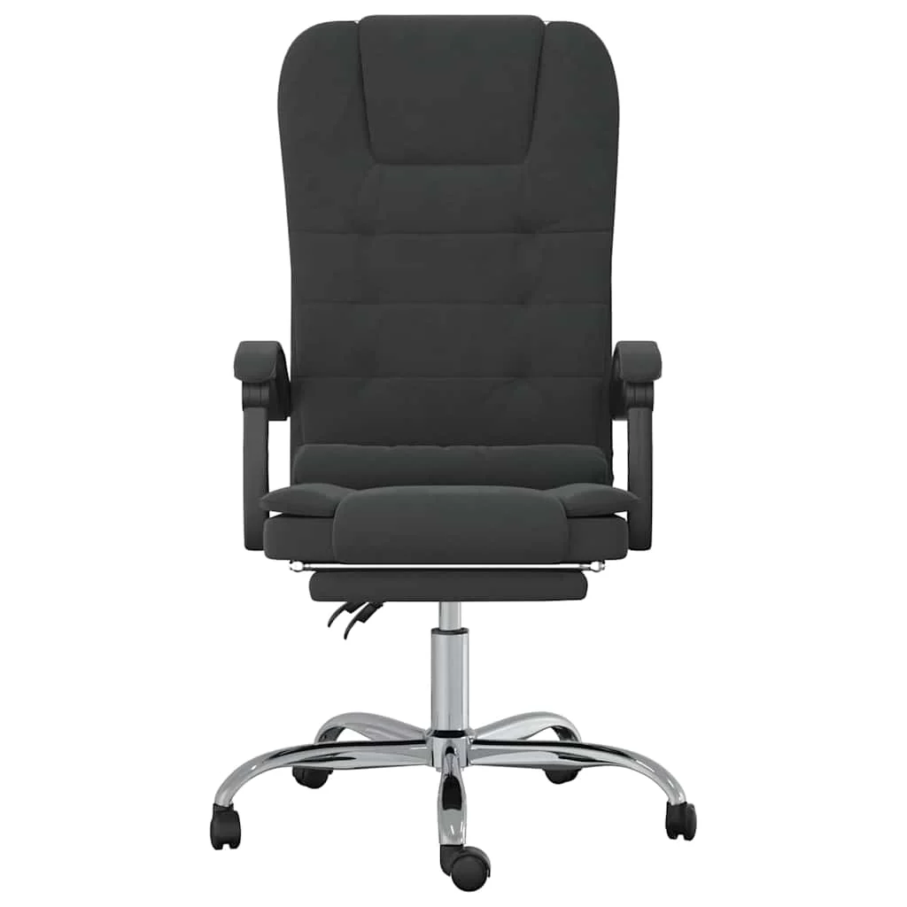 Fauteuil de massage inclinable de bureau 63 x 56 x 122 cm noir velours – vue de côté