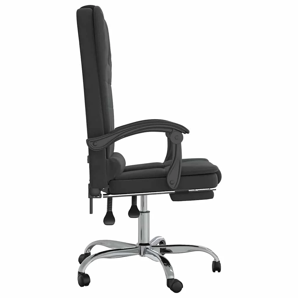 Fauteuil de massage inclinable de bureau 63 x 56 x 122 cm noir velours – vue de détail
