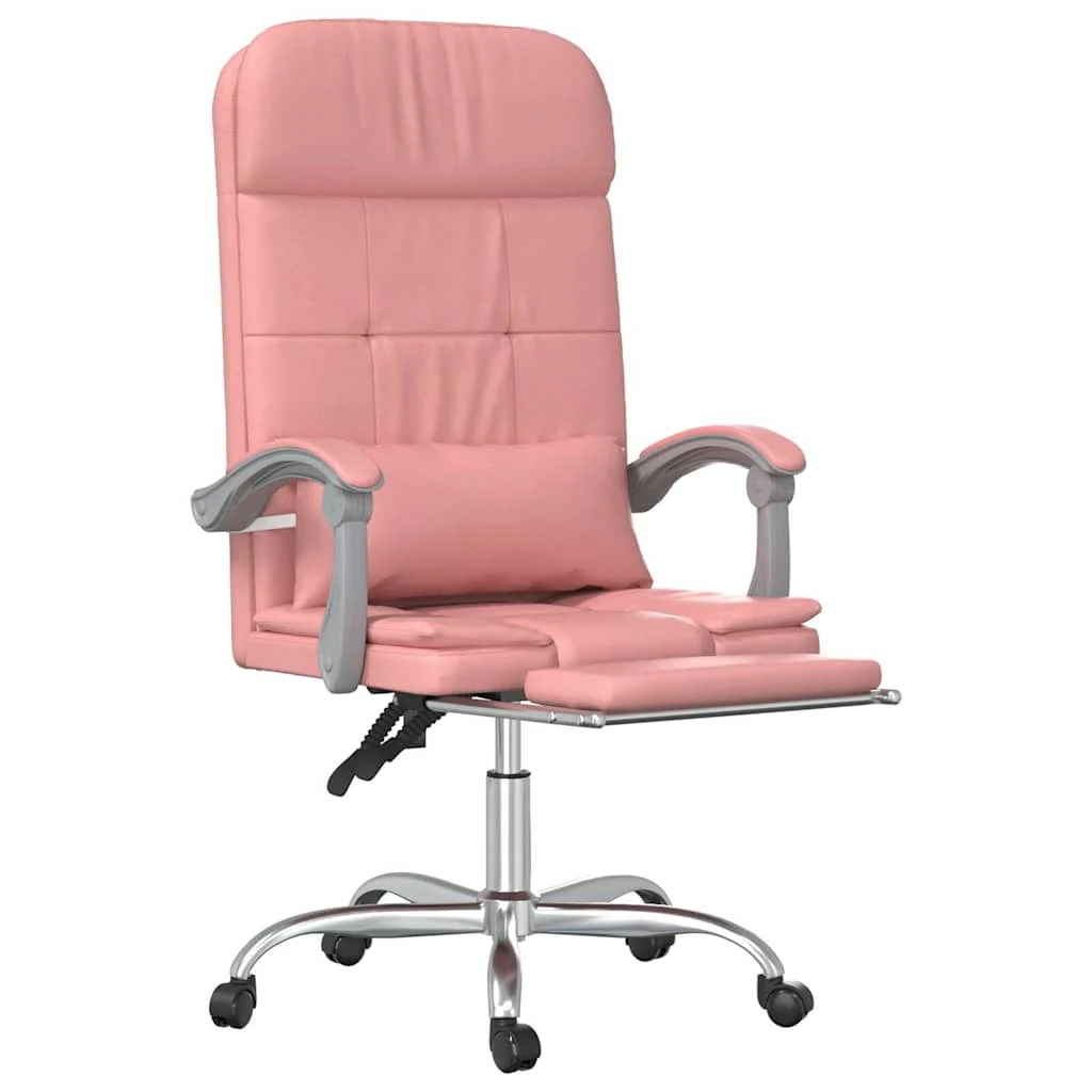 Fauteuil de massage inclinable de bureau 63 x 56 x 122 cm rose similicuir – vue de dessus