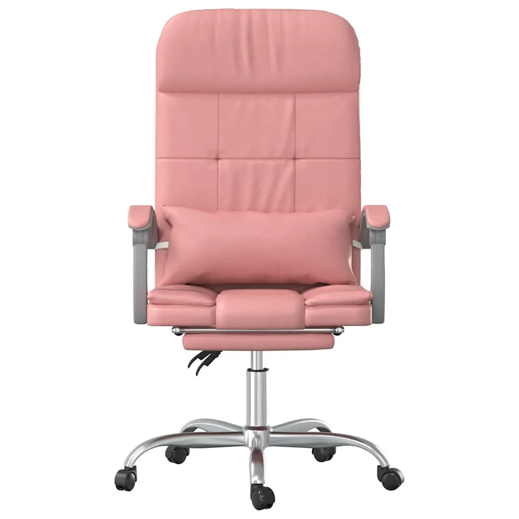 Fauteuil de massage inclinable de bureau 63 x 56 x 122 cm rose similicuir – vue de côté