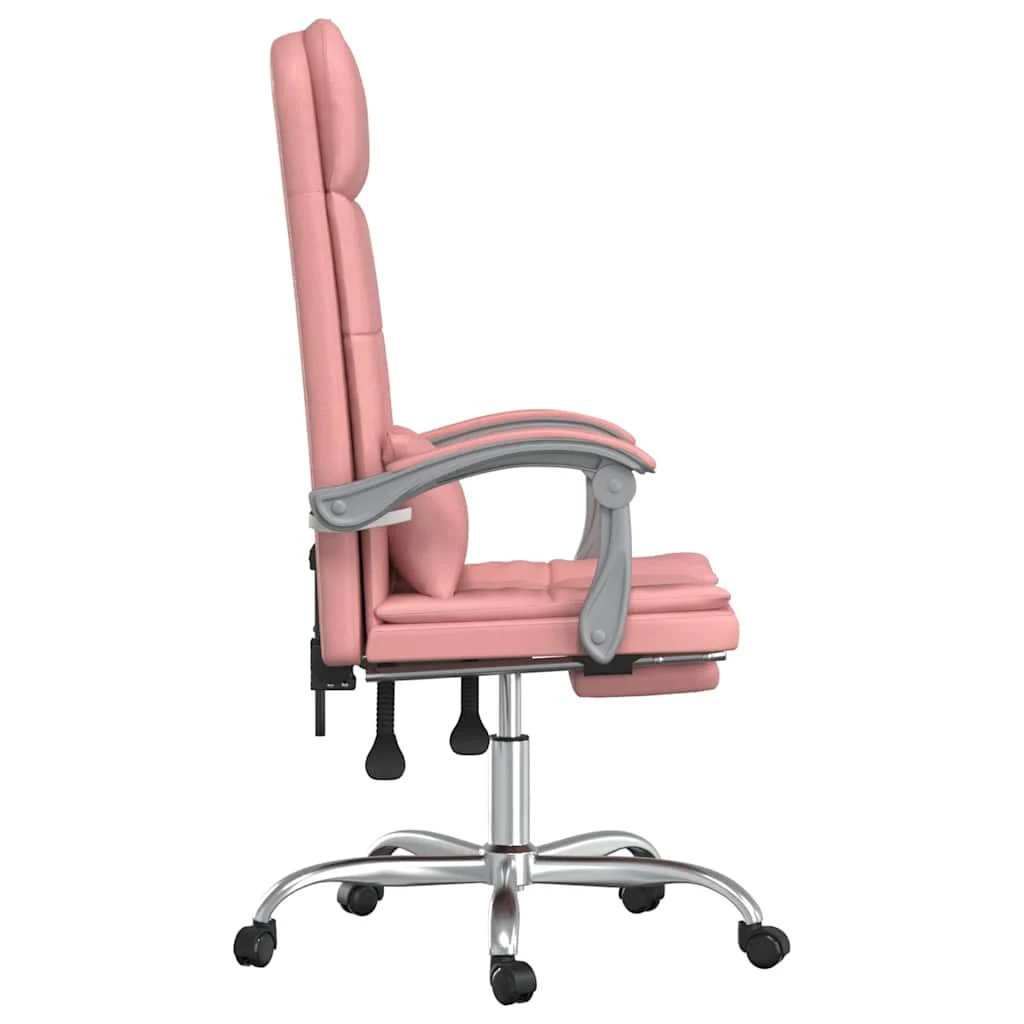 Fauteuil de massage inclinable de bureau 63 x 56 x 122 cm rose similicuir – vue de détail