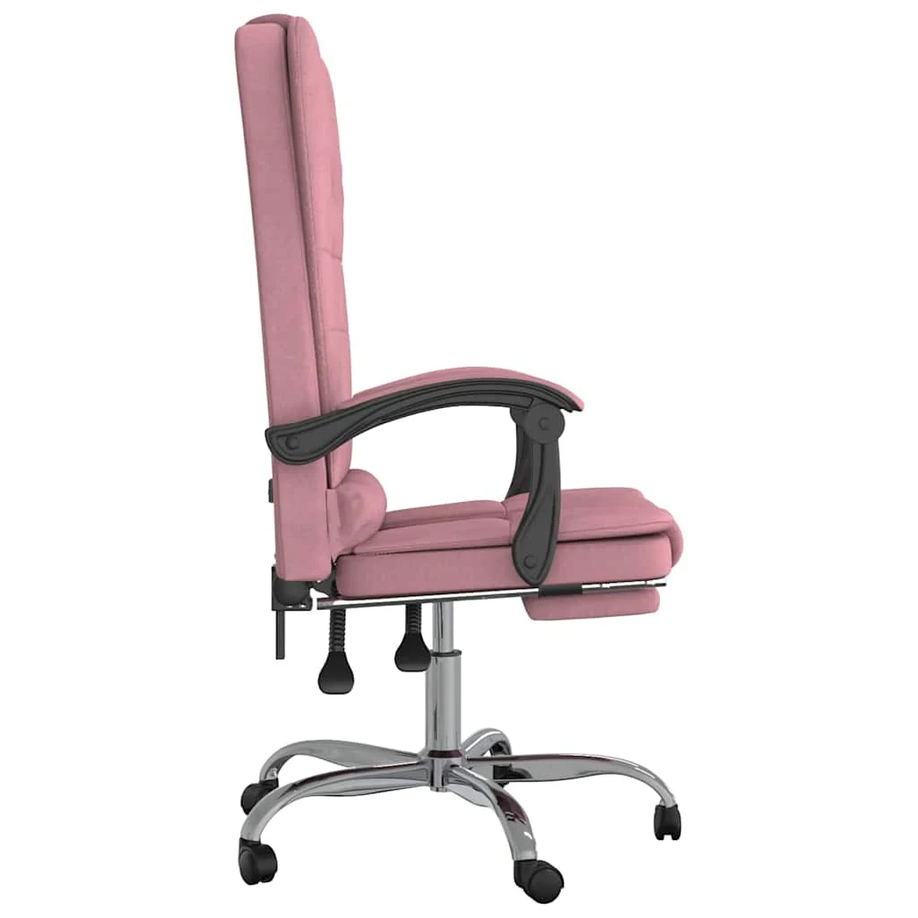 Fauteuil de massage inclinable de bureau 63 x 56 x 122 cm rose velours – vue de dessus