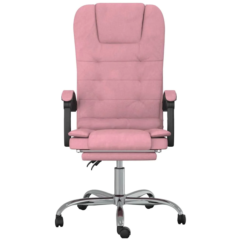 Fauteuil de massage inclinable de bureau 63 x 56 x 122 cm rose velours – vue de côté
