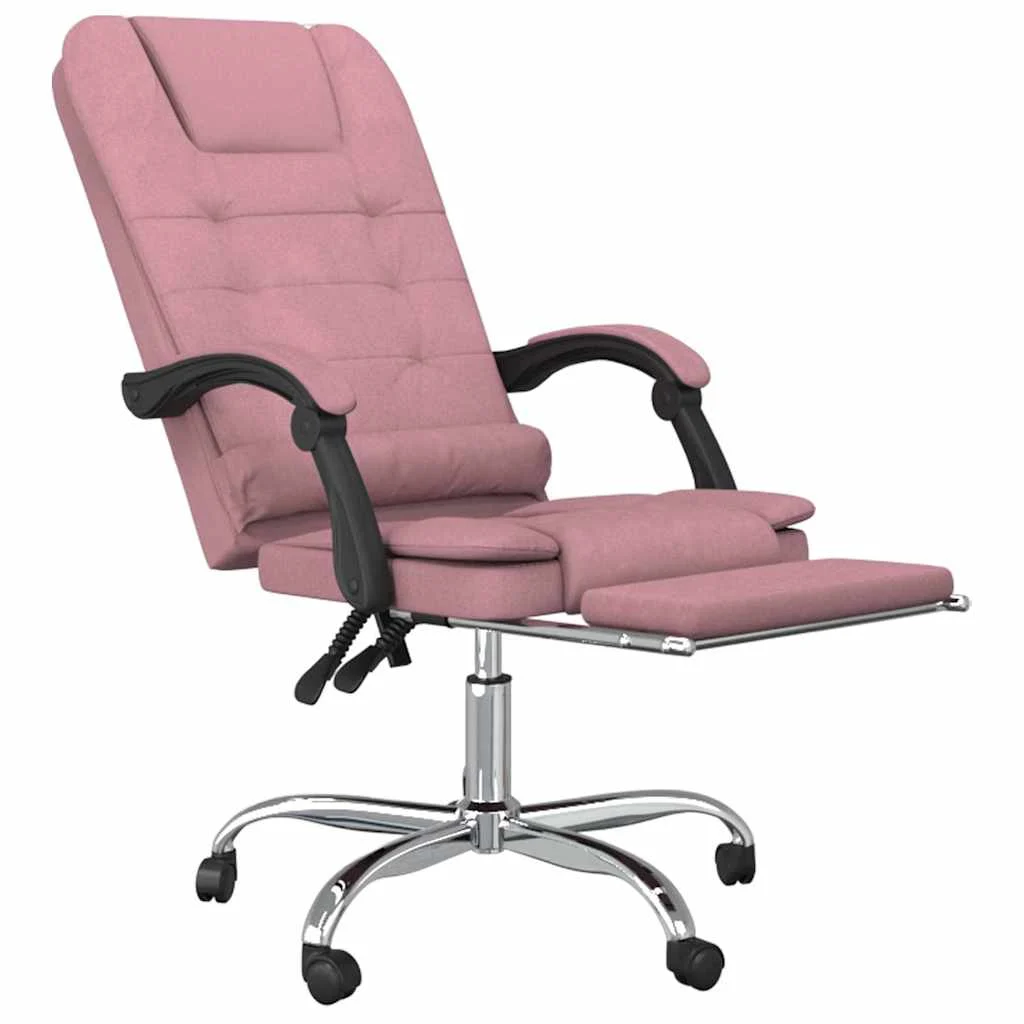 Fauteuil de massage inclinable de bureau 63 x 56 x 122 cm rose velours – vue de détail