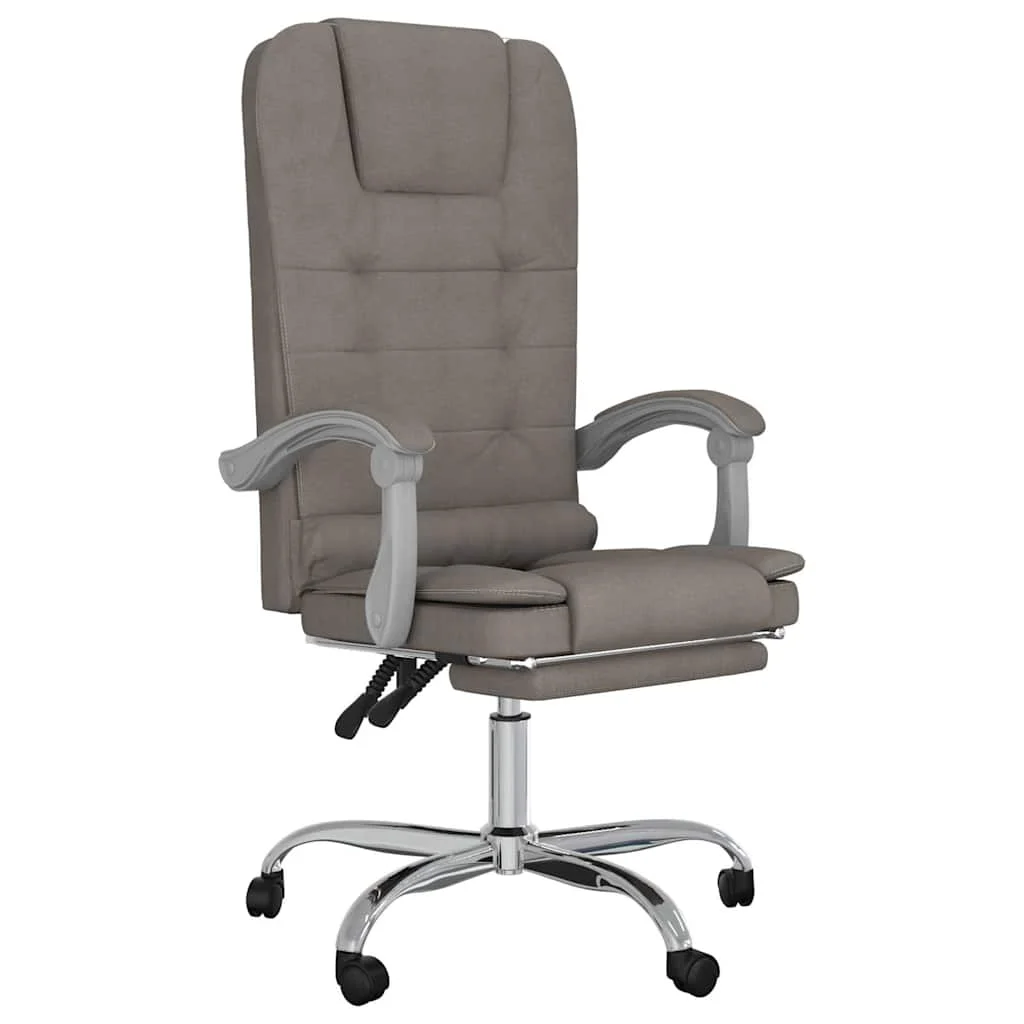Fauteuil de massage inclinable de bureau 63 x 56 x 122 cm taupe tissu – vue de face