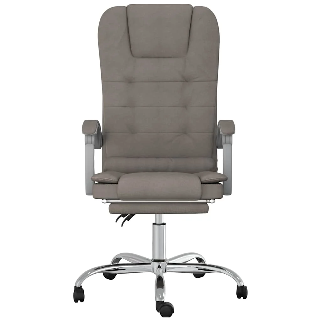 Fauteuil de massage inclinable de bureau 63 x 56 x 122 cm taupe tissu – vue de côté