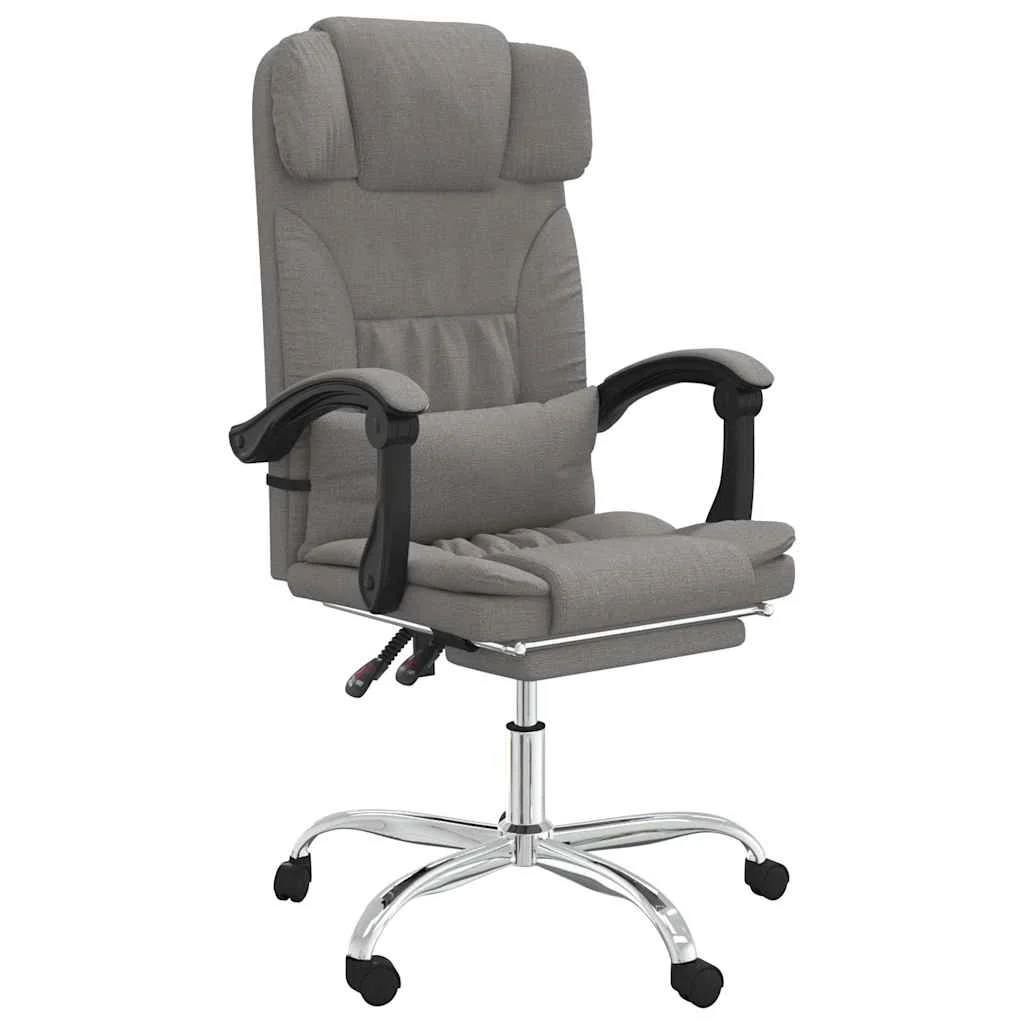 Fauteuil de massage inclinable de bureau 63 x 56 x 122 cm taupe tissu – modèle 3 – vue de face