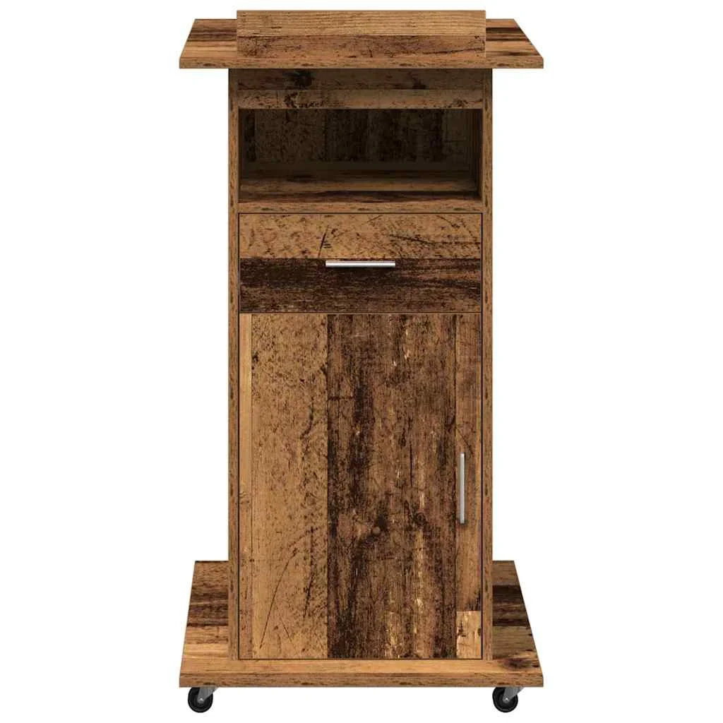 Podium 55 x 55 x 107 cm bois ancien bois d'ingénierie – vue de dessus