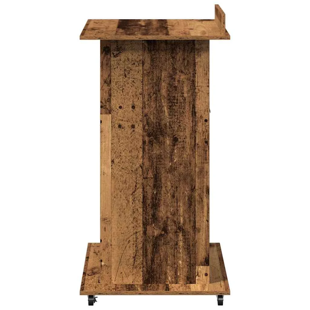Podium 55 x 55 x 107 cm bois ancien bois d'ingénierie – vue de dos