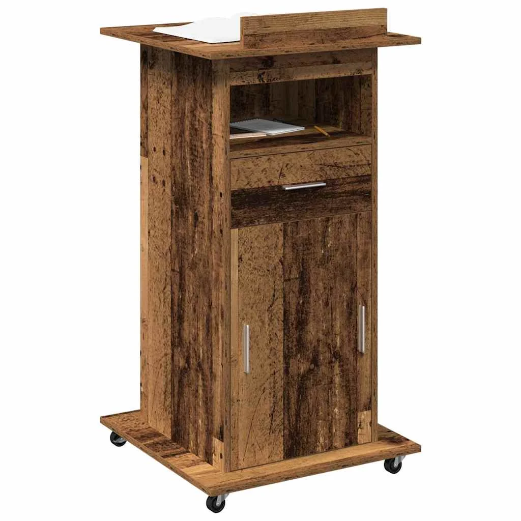 Podium 55 x 55 x 107 cm bois ancien bois d'ingénierie – vue de détail
