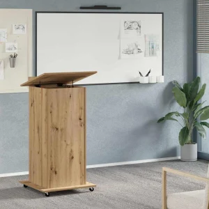 Podium 55 x 55 x 107 cm chêne artisanal bois d'ingénierie – vue d’ensemble