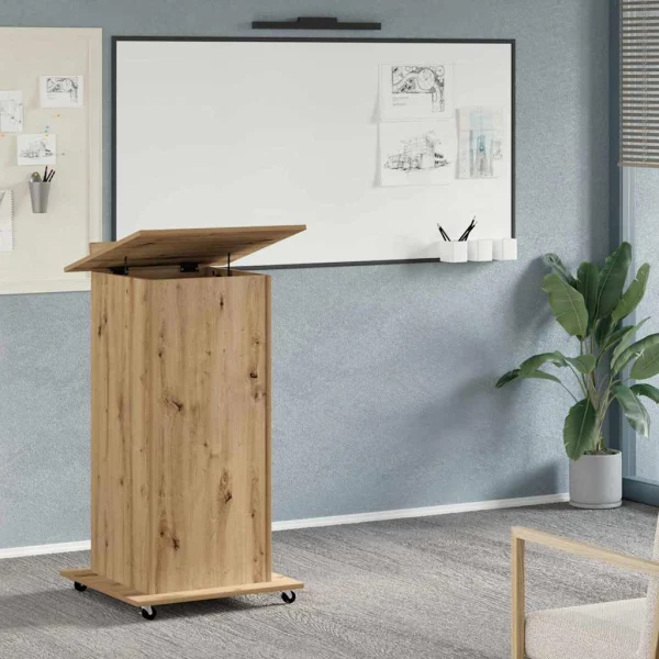 Podium 55 x 55 x 107 cm chêne artisanal bois d'ingénierie – vue d’ensemble