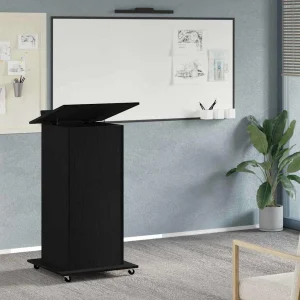 Podium 55 x 55 x 107 cm chêne noir bois d'ingénierie – vue d’ensemble